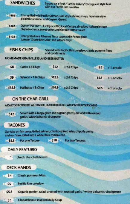 fish menu|Go To Menu .